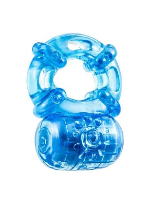 Голубое эрекционное виброкольцо Reusable 5 Function Cock Ring