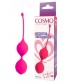 Розовые двойные вагинальные шарики с хвостиком Cosmo