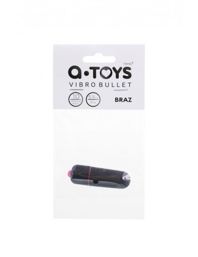 Черная вибропуля A-Toys Braz - 5,5 см.