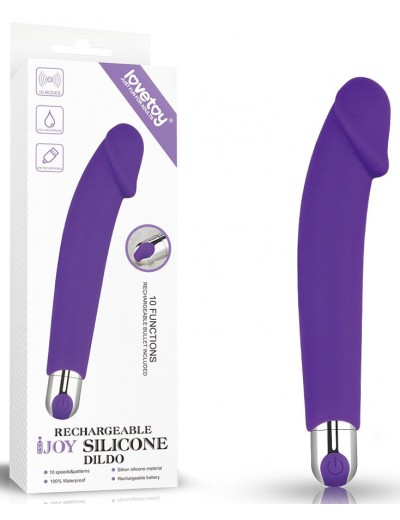 Фиолетовый вибратор Rechargeable IJOY Silicone Dildo - 16,5 см.