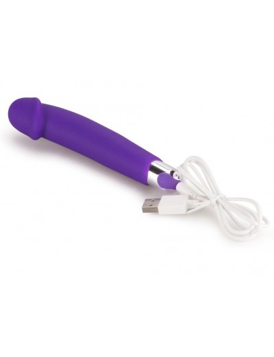 Фиолетовый вибратор Rechargeable IJOY Silicone Dildo - 16,5 см.