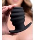 Большая черная анальная пробка Hive Ass Tunnel Silicone Ribbed Hollow Anal Plug Large - 9,65 см.