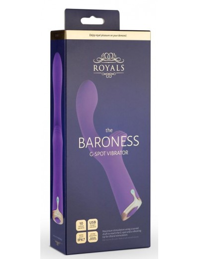 Фиолетовый вибратор The Baroness G-spot Vibrator - 19,5 см.