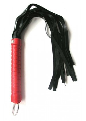 Черный флоггер с красной ручкой Notabu - 49 см.