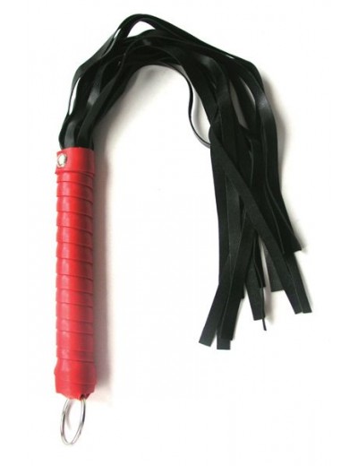 Черный флоггер с красной ручкой Notabu - 49 см.