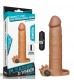 Коричневая вибронасадка-удлинитель на пенис Add 3 Pleasure X Tender Vibrating Penis Sleeve - 19,5 см.