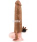 Коричневая вибронасадка-удлинитель на пенис Add 3 Pleasure X Tender Vibrating Penis Sleeve - 19,5 см.