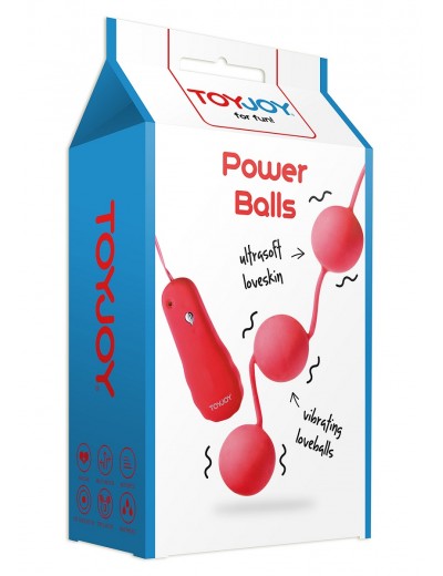 Красные вагинальные шарики с вибрацией POWER BALLS