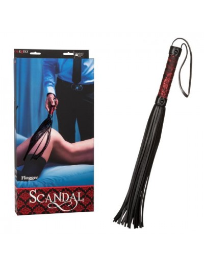 Черная многохвостая гладкая плеть Scandal Flogger Bulk - 69 см.