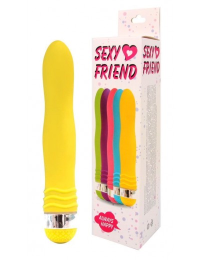 Желтый эргономичный вибратор Sexy Friend - 17,5 см.