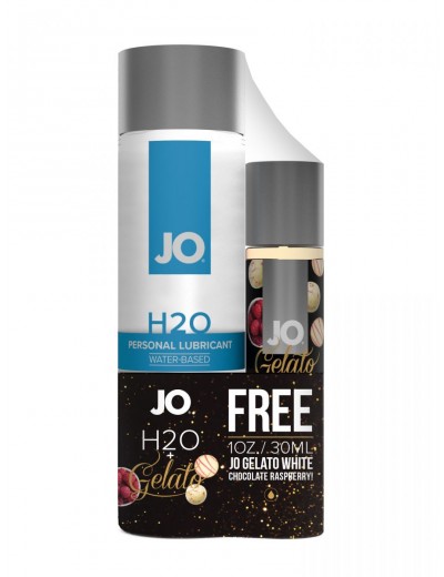 Набор лубрикантов JO на водной основе: H2O Personal Lubricant (120 мл.) и Gelato White Chocolate Raspberry Truffle (30 мл.)