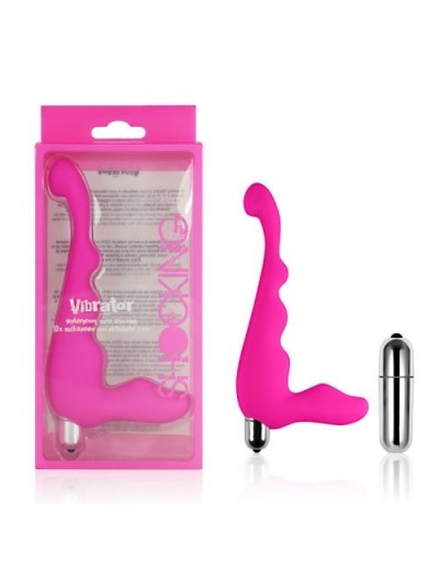 Черный вибратор 10 Speeds Silicone Vibrator - 19 см.