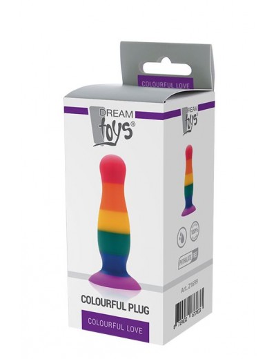 Разноцветная анальная пробка COLOURFUL PLUG - 10,5 см.