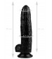 Черный фаллоимитатор-огурец на присоске - 25 см.