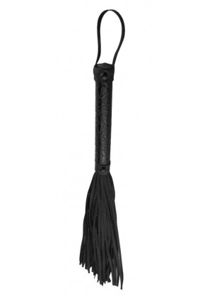 Чёрная многохвостая кожаная плетка Passionate Flogger - 39 см.