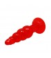 Красная анальная пробка-елочка с присоской - 17 см.