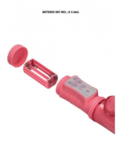 Розовый вибратор-кролик Rotating Bubbles - 23,2 см.