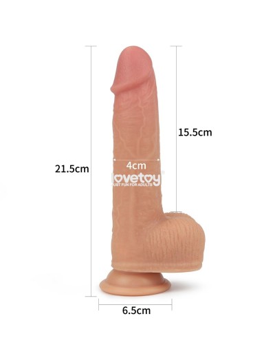 Телесный реалистичный вибратор-ротатор 8.5 Dual layered Silicone Rotating Nature Cock Anthony - 21,5 см.