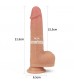 Телесный реалистичный вибратор-ротатор 8.5 Dual layered Silicone Rotating Nature Cock Anthony - 21,5 см.