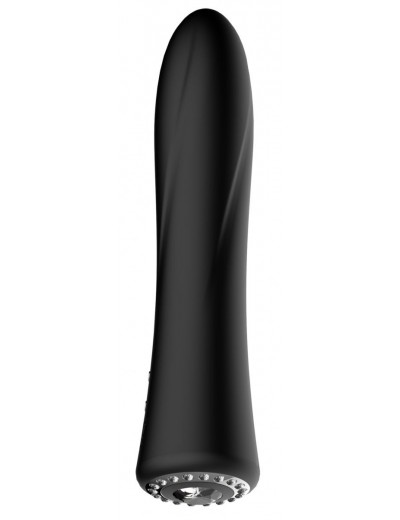 Черный классический вибромассажер Jewel - 19,5 см.