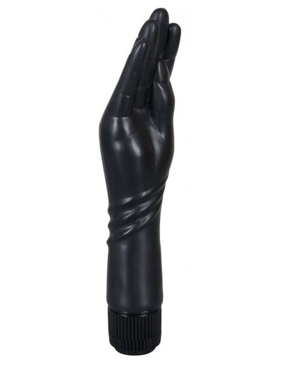 Чёрный вибромассажер-рука для фистинга - 25 см.