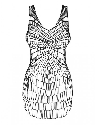 Оригинальное сетчатое платье с разрезами по бокам