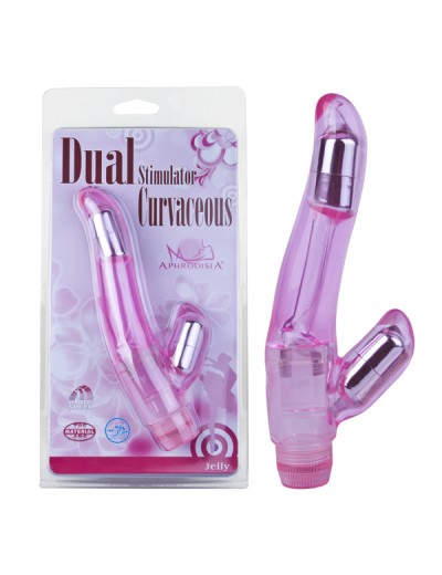 Розовый вибростимулятор Dual Stimulator Curvaceous