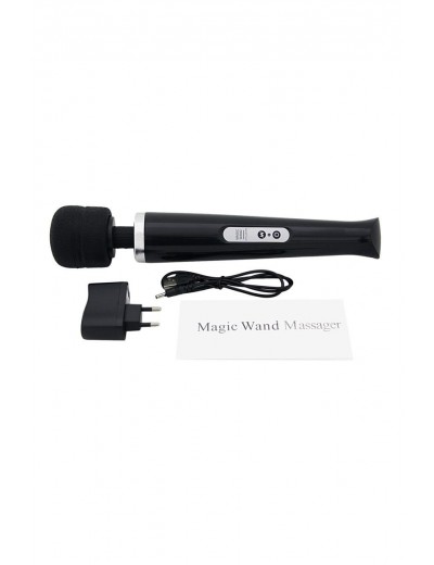 Чёрный беспроводной массажер Magic Wand с 10 режимами