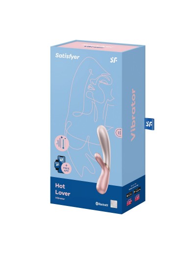 Нежно-розовый вибратор-кролик Hot Lover с возможностью управления через приложение - 19,3 см.