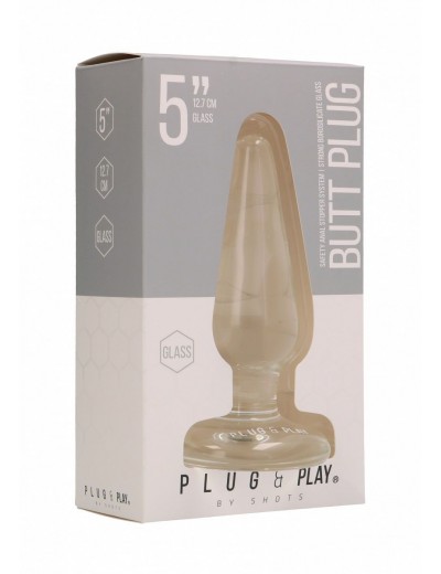 Стеклянная анальная пробка Butt Plug Basic 5 Inch - 12,7 см.