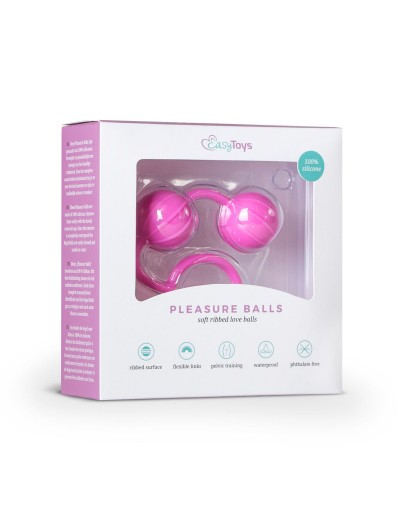 Розовые вагинальные шарики с ребрышками Roze Love Balls