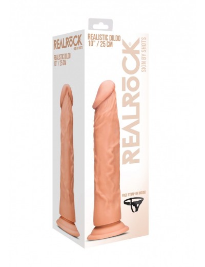 Телесный фаллоимитатор Realistic Dildo с трусиками - 26,7 см.