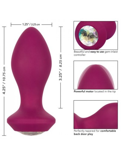 Фиолетовая анальная вибропробка с кристаллом Vibrating Crystal Probe - 10,75 см.