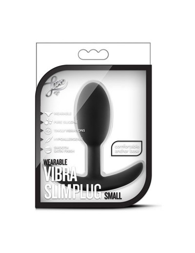 Черная анальная пробка Wearable Vibra Slim Plug Small - 8,9 см.