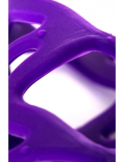 Фиолетовая насадка-сетка на пенис - 7,5 см.