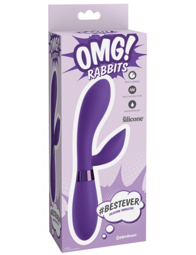 Фиолетовый вибратор-кролик #bestever Silicone Vibrator - 21,2 см.