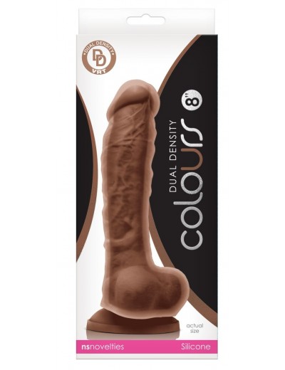 Кофейный фаллоимитатор Dual Density 8 Dildo - 25,4 см.