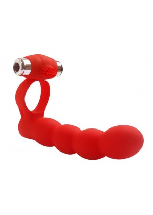 Красная вибронасадка для двойного проникновения Double Penetration Beads