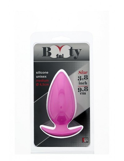 Розовая анальная втулка BOOTYFUL ANAL PLUG MEDIUM PINK - 9,8 см.