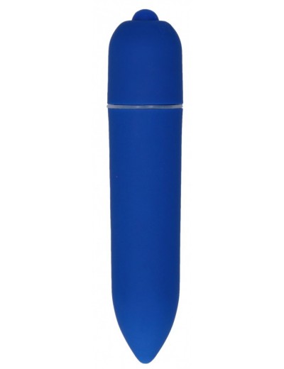 Синяя удлинённая вибропуля Power Bullet Black - 8,3 см.
