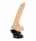 Телесный вибратор на мощной присоске Basecock Realistic Vibrator Remote Control - 18,5 см.