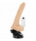 Телесный вибратор на мощной присоске Basecock Realistic Vibrator Remote Control - 18,5 см.