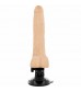 Телесный вибратор на мощной присоске Basecock Realistic Vibrator Remote Control - 18,5 см.