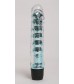 Прозрачно-голубой вибратор с пупырышками - 17,5 см.