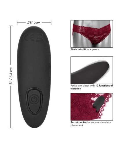 Кружевные трусики с клиторальным вибратором Remote Control Panty Set S/M