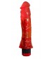 Красный реалистичный вибратор №9 - 19,5 см.