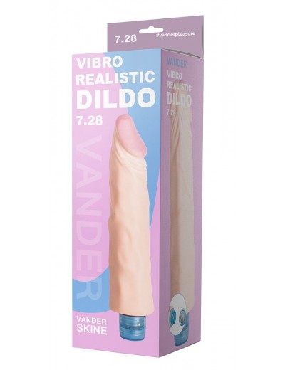 Телесный вибратор Vibro Realistic Cock Dildo - 19,5 см.