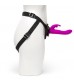 Лиловый страпон Rechargeable Vibrating Strap-On Harness Set - 17,6 см.