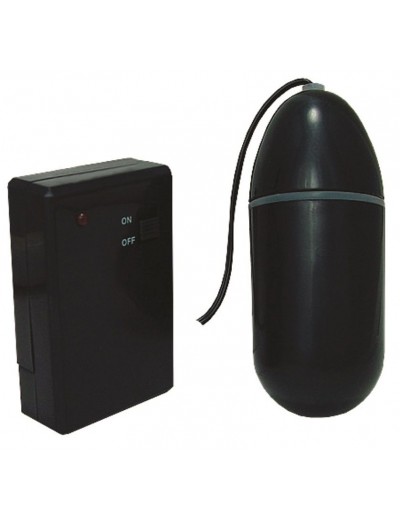 Чёрное виброяйцо Waterproof Remote Control Bullet с пультом ДУ