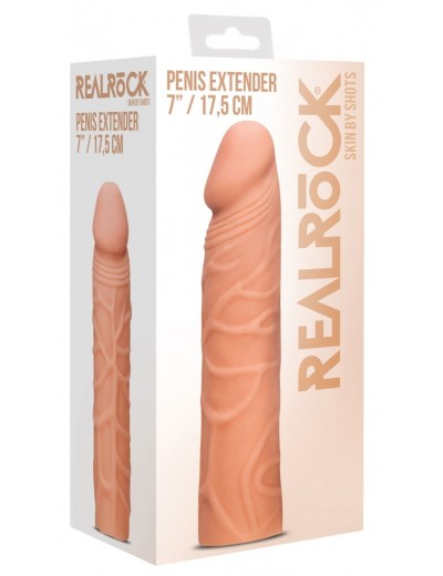 Телесная увеличивающая насадка Penis Extender - 17,5 см.